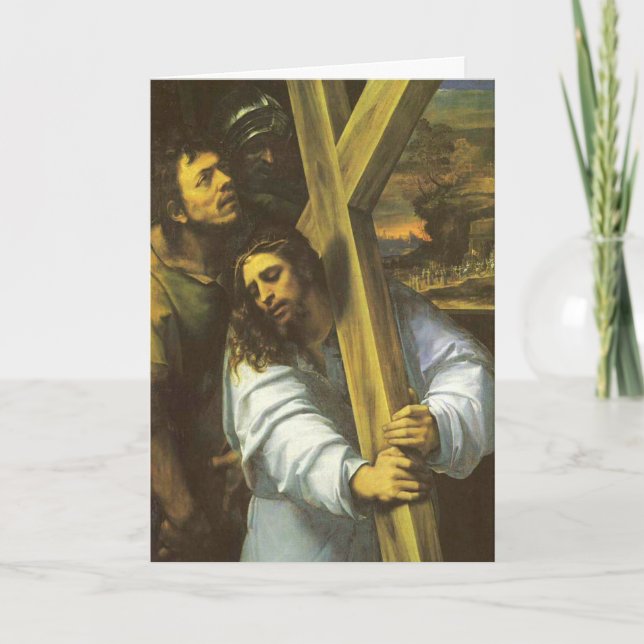 Jésus porte une carte de voeux croisée (Devant)
