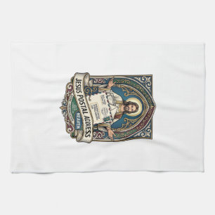 Jesus Postal Address Heaven Jesus Postal Address H Kitchen Towel