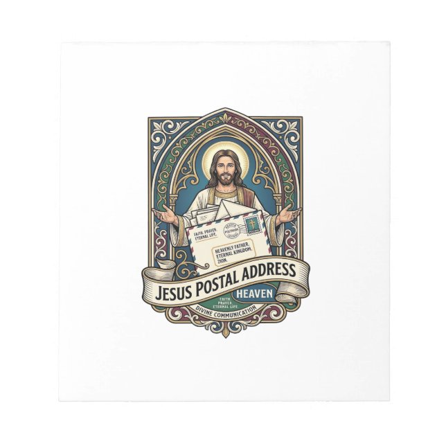 Jesus Postal Address Heaven Jesus Postal Address H Notepad (Front)