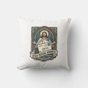 Jesus Postal Address Heaven Jesus Postal Address H Throw Pillow