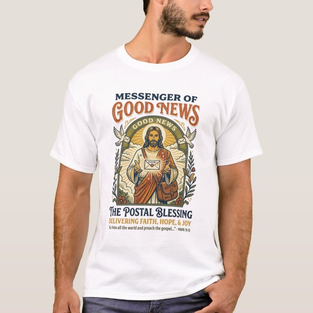 Jesus Postal Worker Delivery Shirt Faith Based Des (Front)