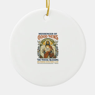 Jesus Postal Worker Delivery Shirt Faith Based Des Ceramic Ornament