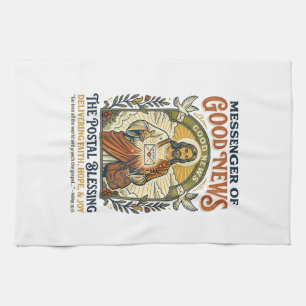 Jesus Postal Worker Delivery Shirt Faith Based Des Kitchen Towel