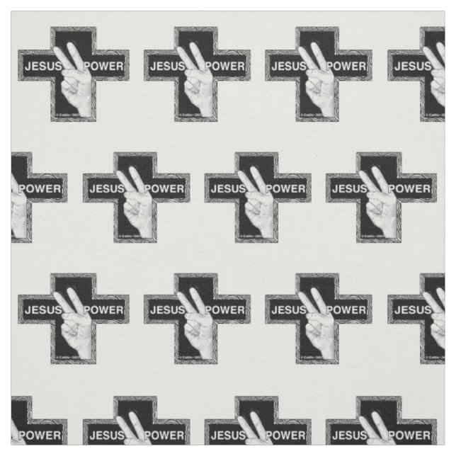 Jesus Power Christian cross  Fabric (Swatch)