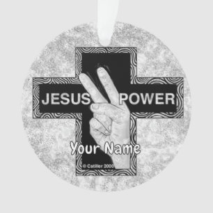 Jesus Power Christian cross Ornament