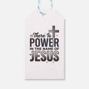 Jesus Power Religious Vintage Typography Shirt Gift Tags