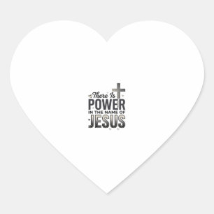 Jesus Power Religious Vintage Typography Shirt Heart Sticker