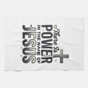 Jesus Power Religious Vintage Typography Shirt Kitchen Towel