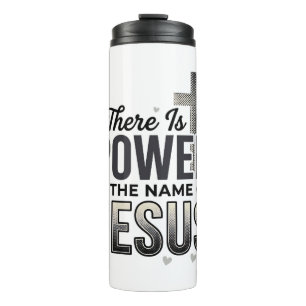 Jesus Power Religious Vintage Typography Shirt Thermal Tumbler