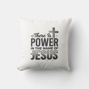 Jesus Power Religious Vintage Typography Shirt Throw Pillow