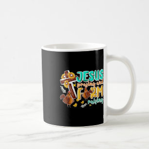 Jesus Praising And Farm Raising Chicken Farmer Chr Coffee Mug