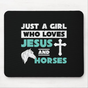 Jesus Prayer Horse Lover Girls Women Horse Rider C Mouse Pad