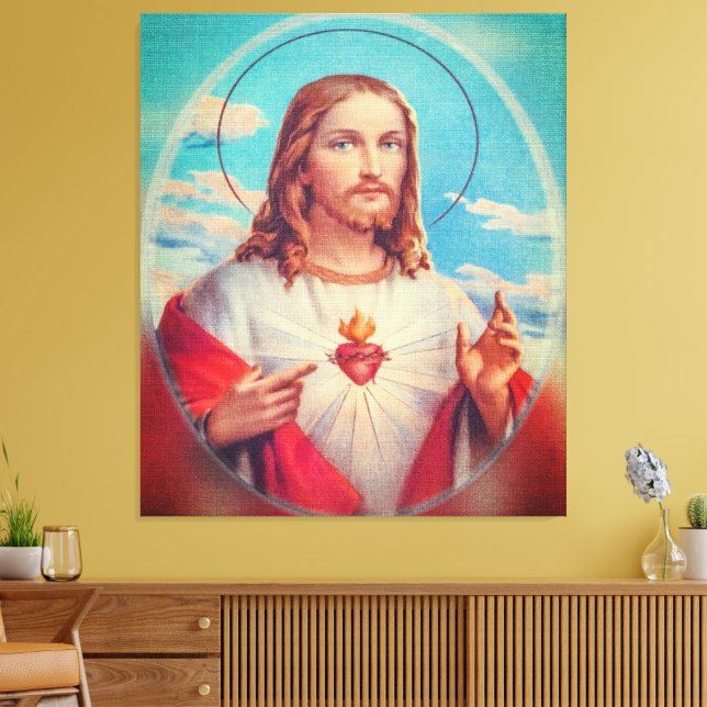 Jesus Prayer wall tapestry Canvas Print (Insitu(LivingRoom))