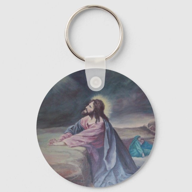 Jesus Praying at Gethsemane Keychain (Front)