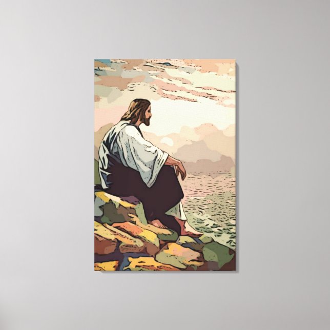 Jesus Praying for Jerusalem Canvas Print (Front)