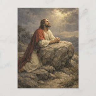 Jesus Praying Gethsemane Postcard – Faith