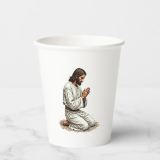 Jesus Praying Hands Vintage Engraving Faith Tee (4 Paper Cups