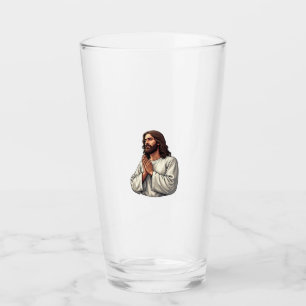 Jesus Praying Hands Vintage Engraving Tee 2 Glass