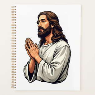 Jesus Praying Hands Vintage Engraving Tee Planner