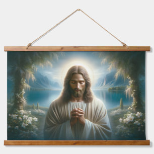 Jesus Praying Hanging Tapestry