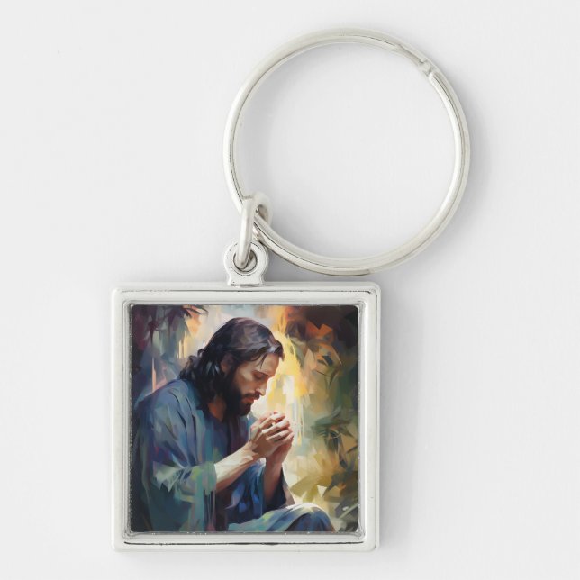 Jesus Praying Keychain (Front)