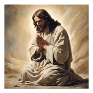 Jesus Praying Photo Print