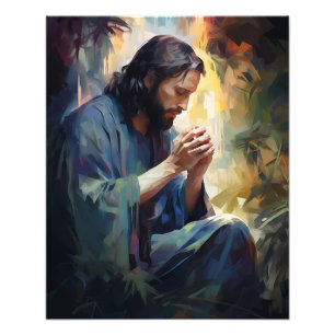 Jesus Praying Photo Print