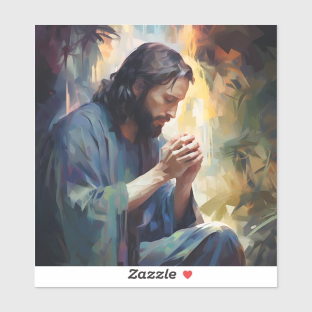 Jesus Praying Vinyl Sticker (Sheet)