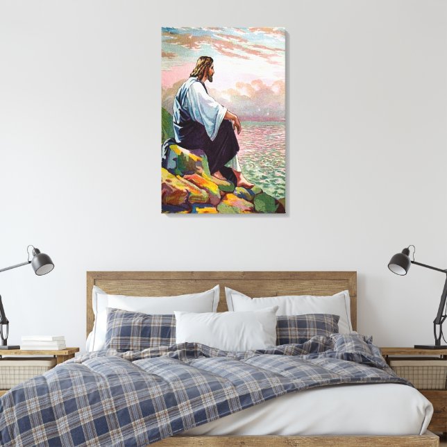 Jesus Prays by Himself Matthew 14:22-23 Canvas (Insitu(Bedroom))