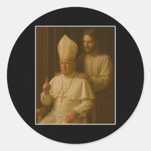 Jesus Pray's Trump President Trump Wants To Be The Classic Round Sticker