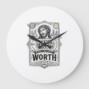 Jesus Price Tag Worth Jesus Price Tag Worth Christ Large Clock