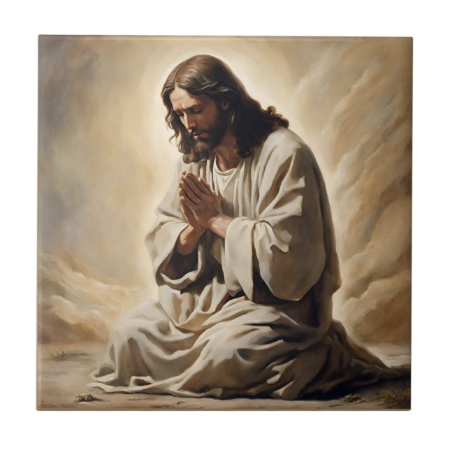 Jésus Prier Carreaux céramiques (Devant)