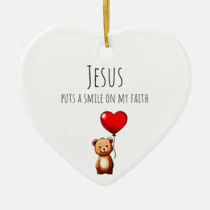 Jesus Puts A Smile On My Faith Customized Ornament