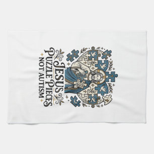 Jesus Puzzle Pieces Not Autism Jesus Puzzle Pieces Kitchen Towel