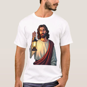 Jesus Quiet Lantern Vintage Engraving Tee