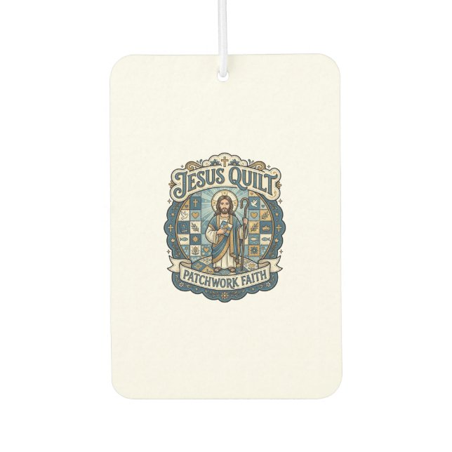 Jesus Quilt Patchwork Faith Jesus Quilt Patchwork  Air Freshener (Front)