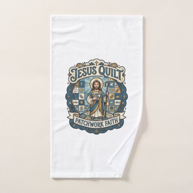Jesus Quilt Patchwork Faith Jesus Quilt Patchwork  Hand Towel (Hand Towel)