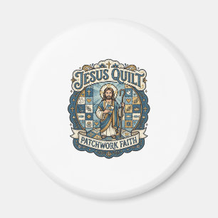 Jesus Quilt Patchwork Faith Jesus Quilt Patchwork  Magnet