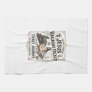Jesus Railroad Ticket Journey Jesus Railroad Ticke Kitchen Towel