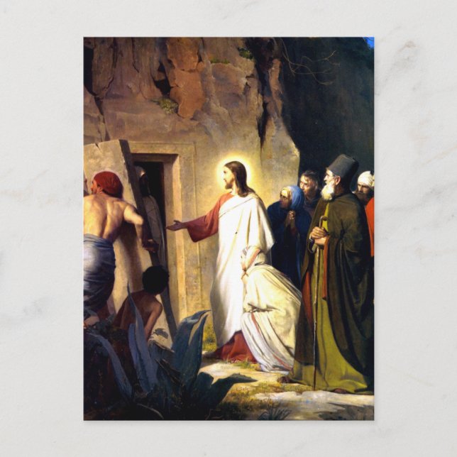 Jesus Raising Lazarus from the Dead Postcard (Front)