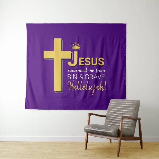 JESUS RANSOMED ME Easter Tapestry (In Situ (Horizontal))