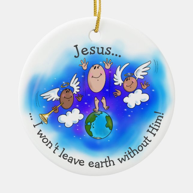 Jesus Rapture Ceramic Ornament (Front)