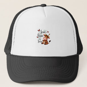Jesus Reason for The Season Cow Christmas Christia Trucker Hat