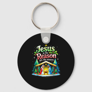 Jesus Reason For The Season Nativity Christmas Des Keychain