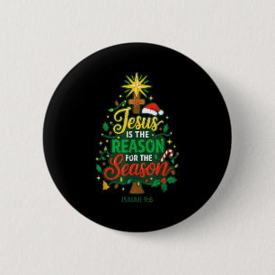 Jesus Reason Season Christian Christmas Family Pjs 2 Inch Round Button