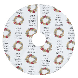 JESUS REASON SEASON Christmas Brushed Polyester Tree Skirt