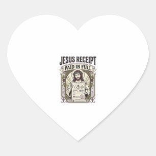 Jesus Receipt Paid In Full Jesus Receipt Paid In C Heart Sticker