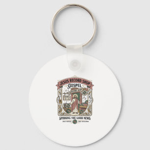 Jesus Record Shop Gospel Jesus Record Shop Christi Keychain