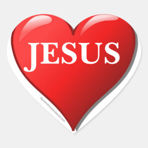 JESUS red heart Sticker