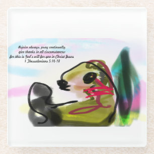 jesus rejoy glass coaster